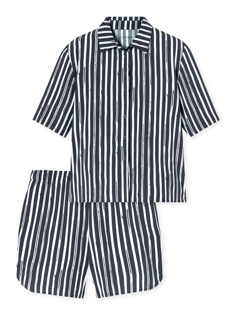 Schiesser Shorty  Damen Jersey grau gestreift, 48