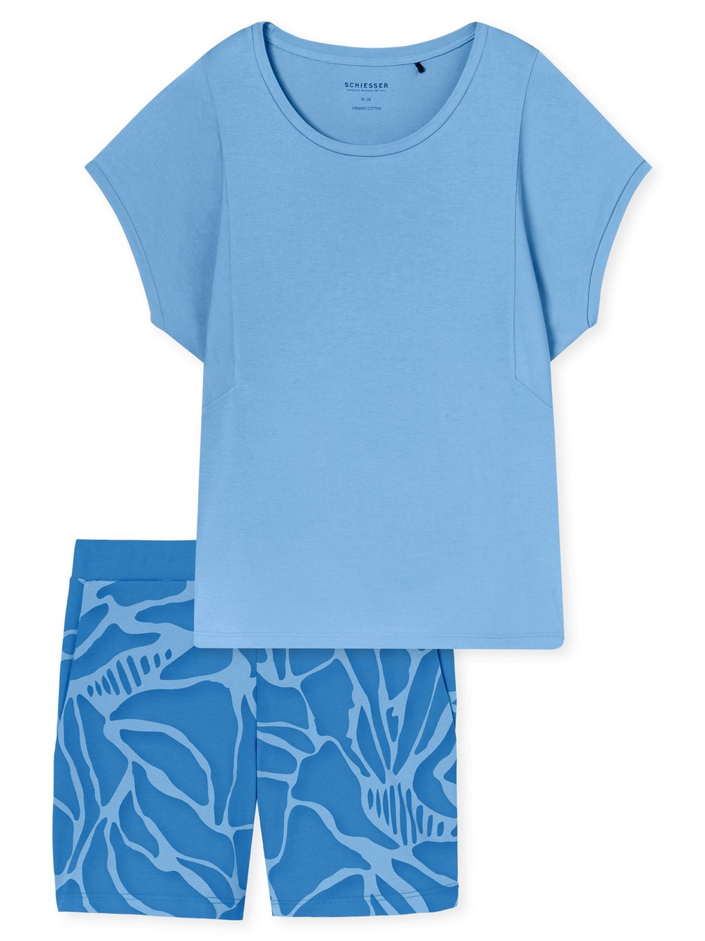 Schiesser Shorty  Damen Jersey blau bedruckt, 46