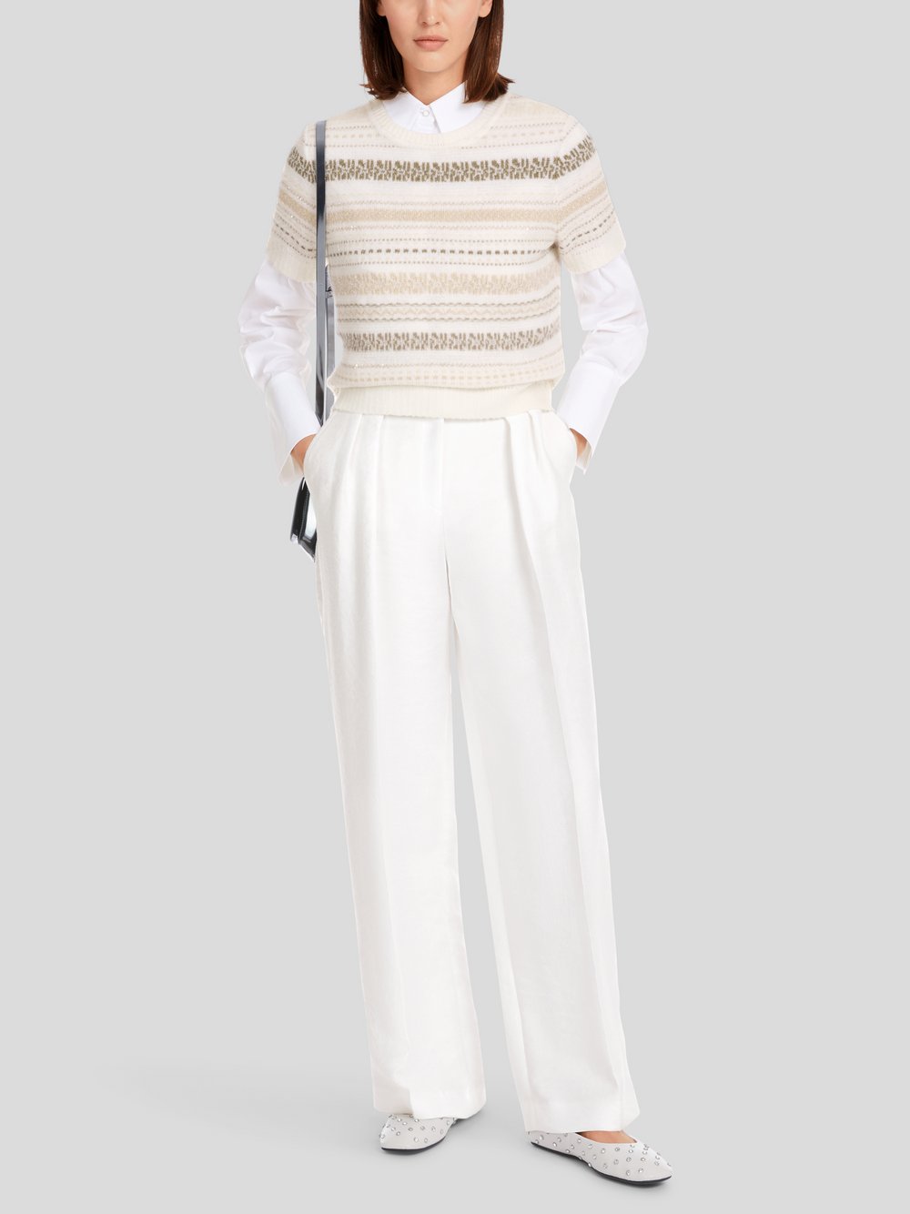 Thumbnail - Marc Cain Pullover Damen Schurwolle braun gemustert, 40