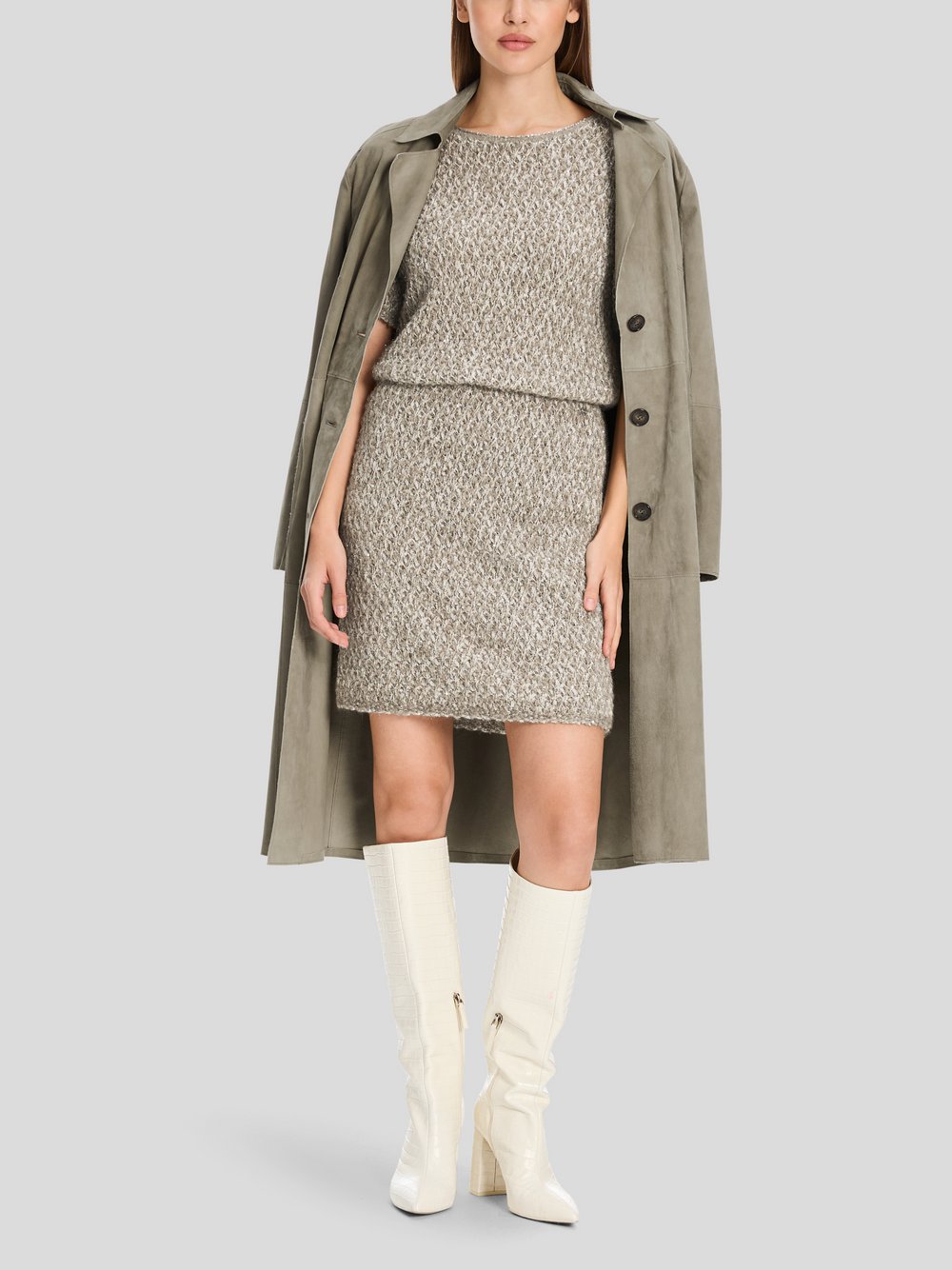 Marc Cain Rock Damen Wolle braun gemustert, 40