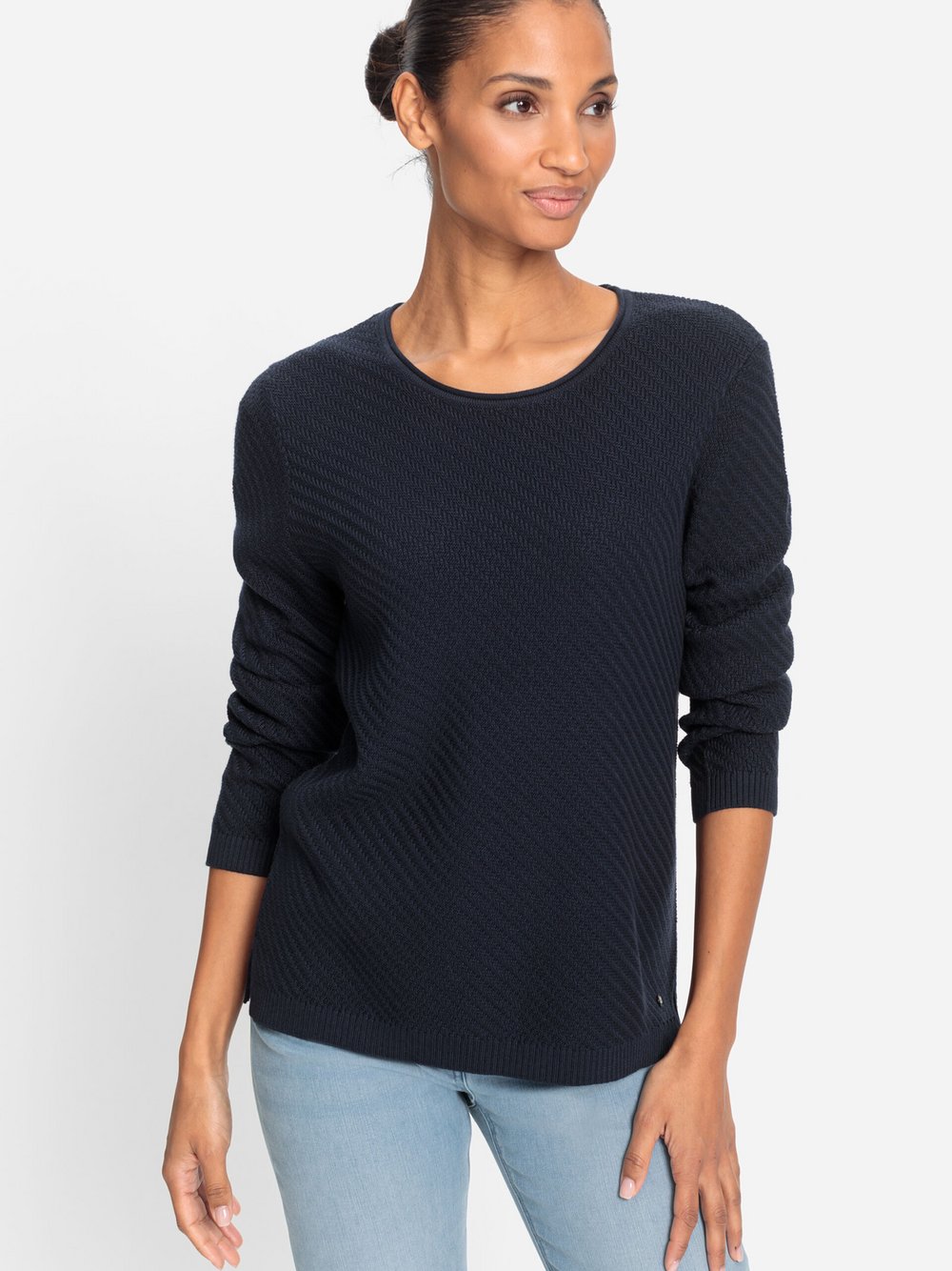 Thumbnail - Olsen Pullover Damen Baumwolle blau, 40
