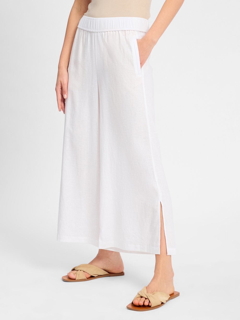 comma casual identity Stoffhose mit Leinen-Anteil Damen weiß, 38