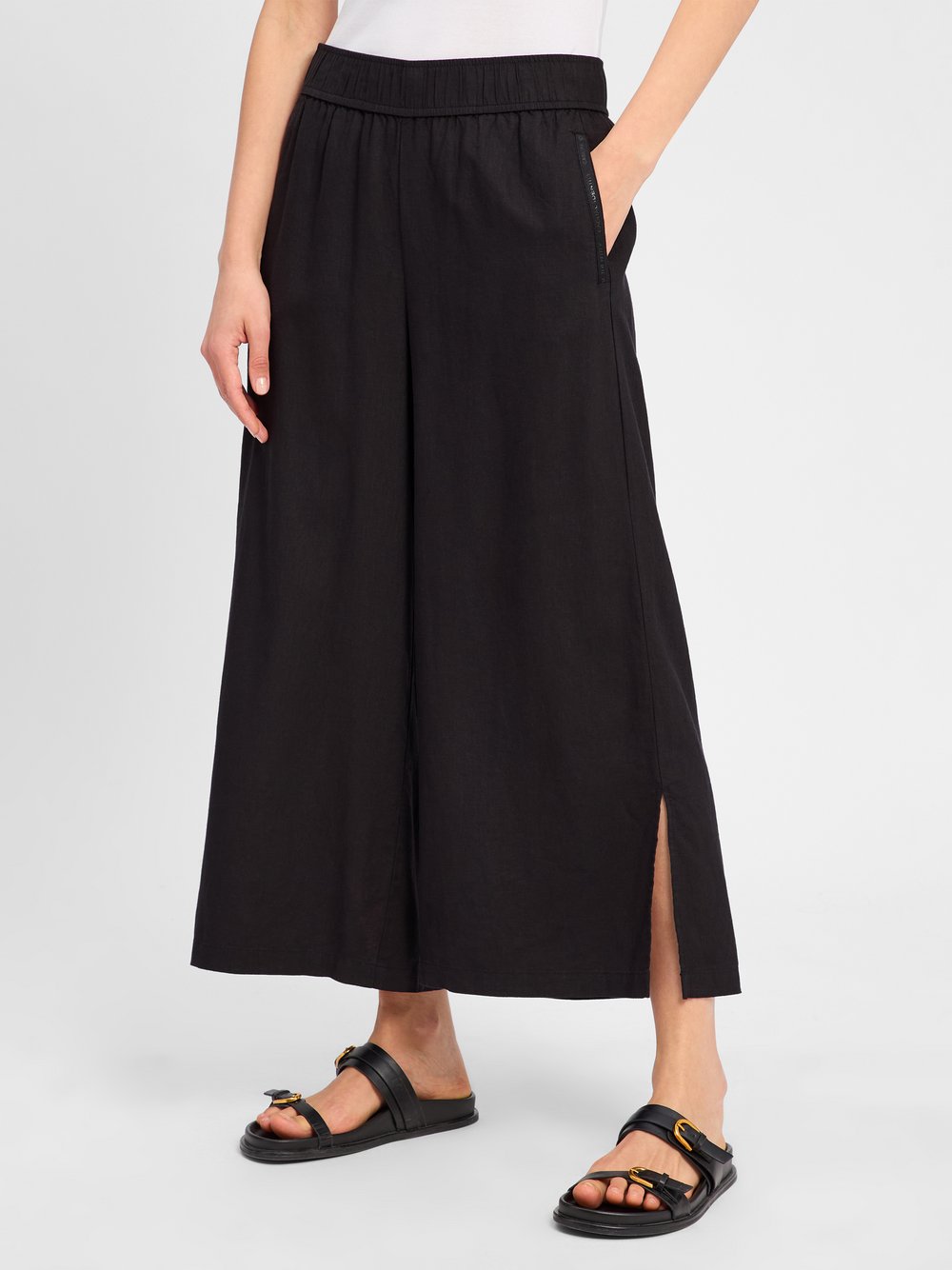 comma casual identity Stoffhose mit Leinen-Anteil Damen schwarz, 34