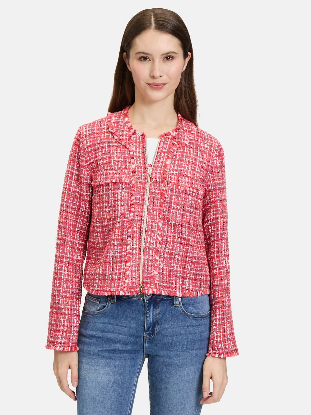 Betty Barclay Blazer-Jacke Damen rot gemustert, 48