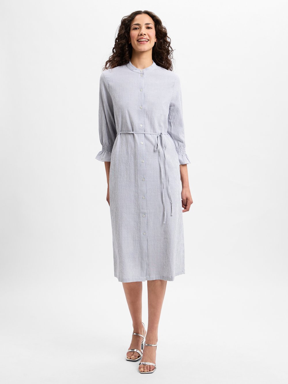 MAERZ Blusenkleid Damen Baumwolle blau gestreift, 36