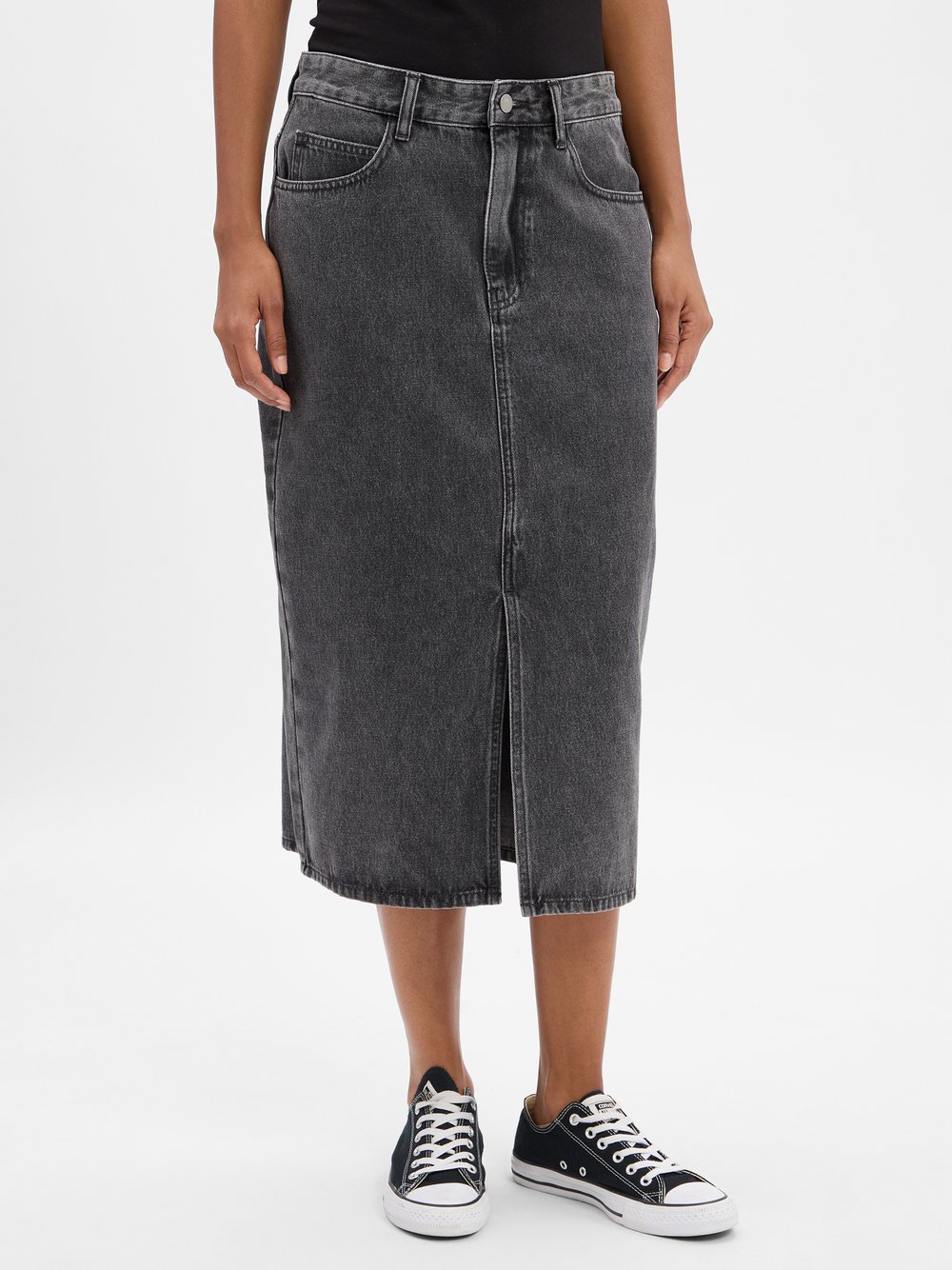 Marie Lund Jeansrock Damen Baumwolle grau, XXL