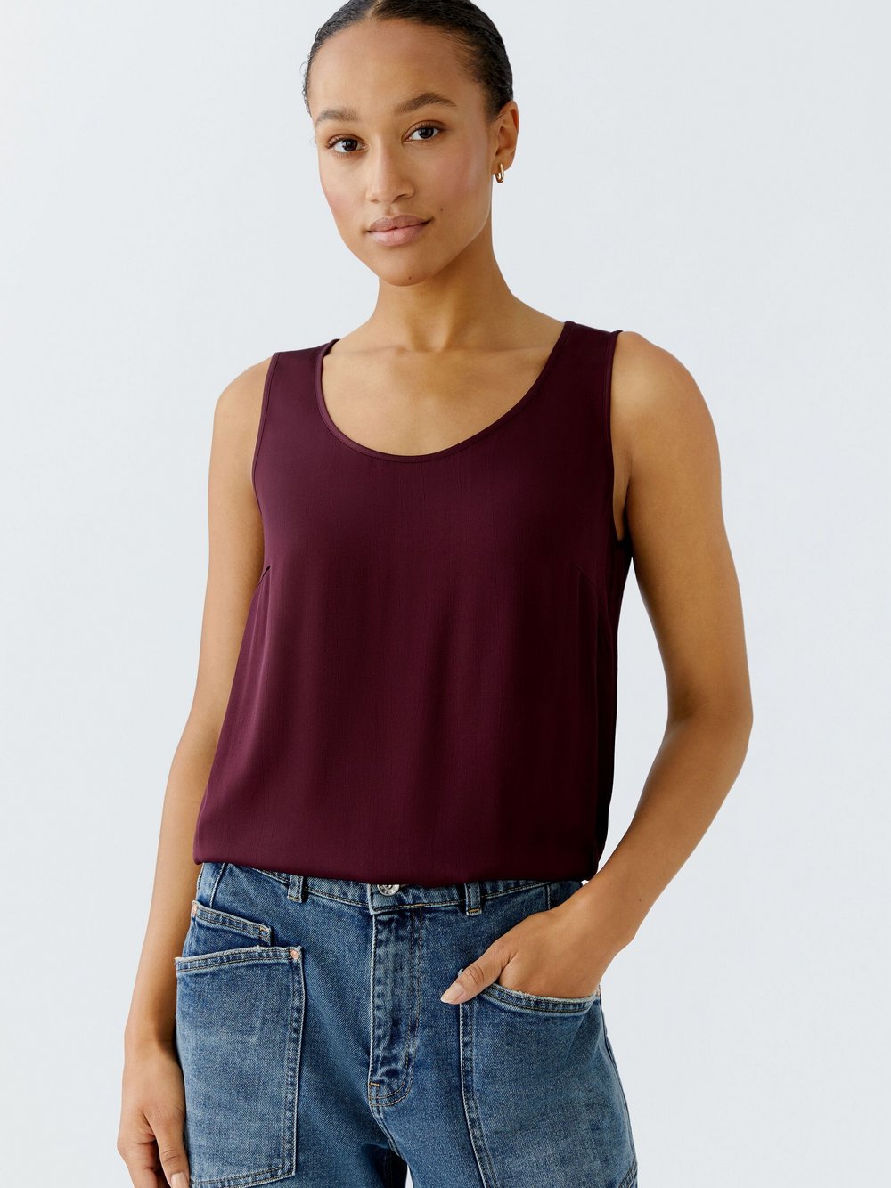 Oui Top Damen Viskose rot, 42