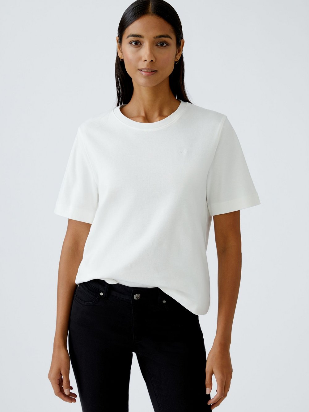 Thumbnail - Oui T-Shirt Damen Baumwolle weiß, 44