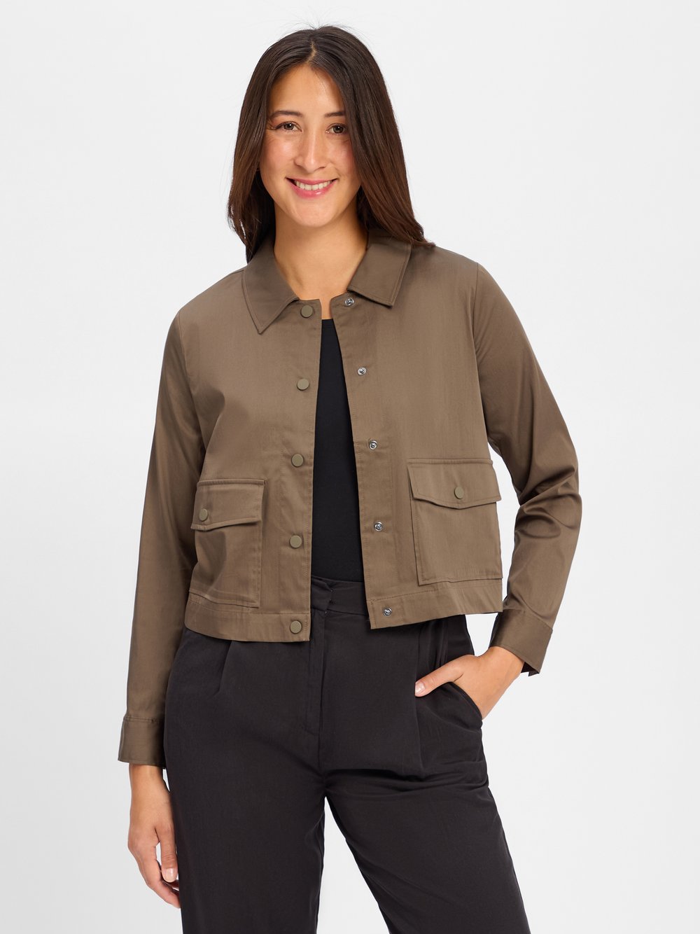 comma Kastenjacke Damen Baumwolle grün, 42
