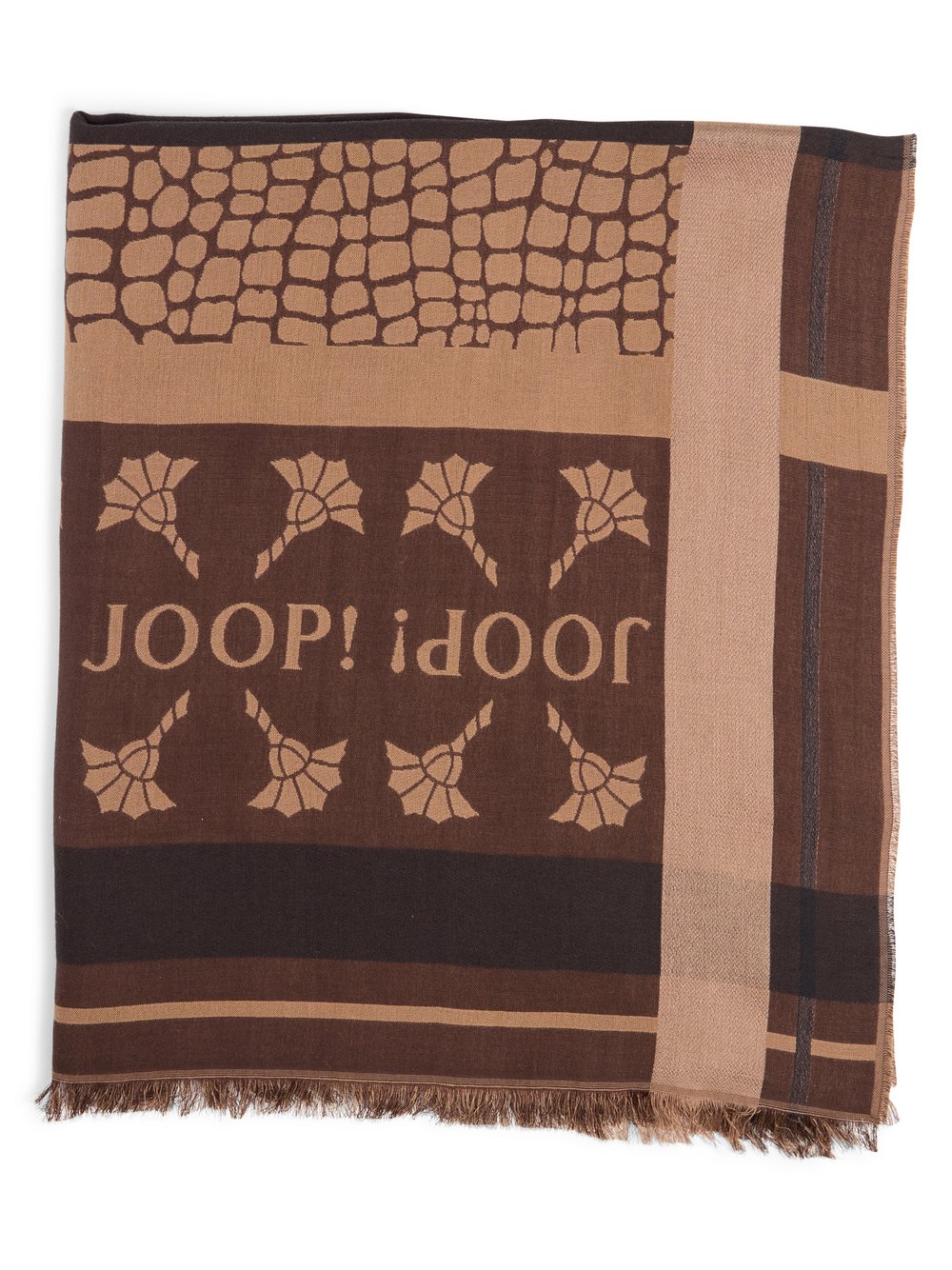 JOOP! Schal Damen Baumwolle braun gemustert, ONE SIZE