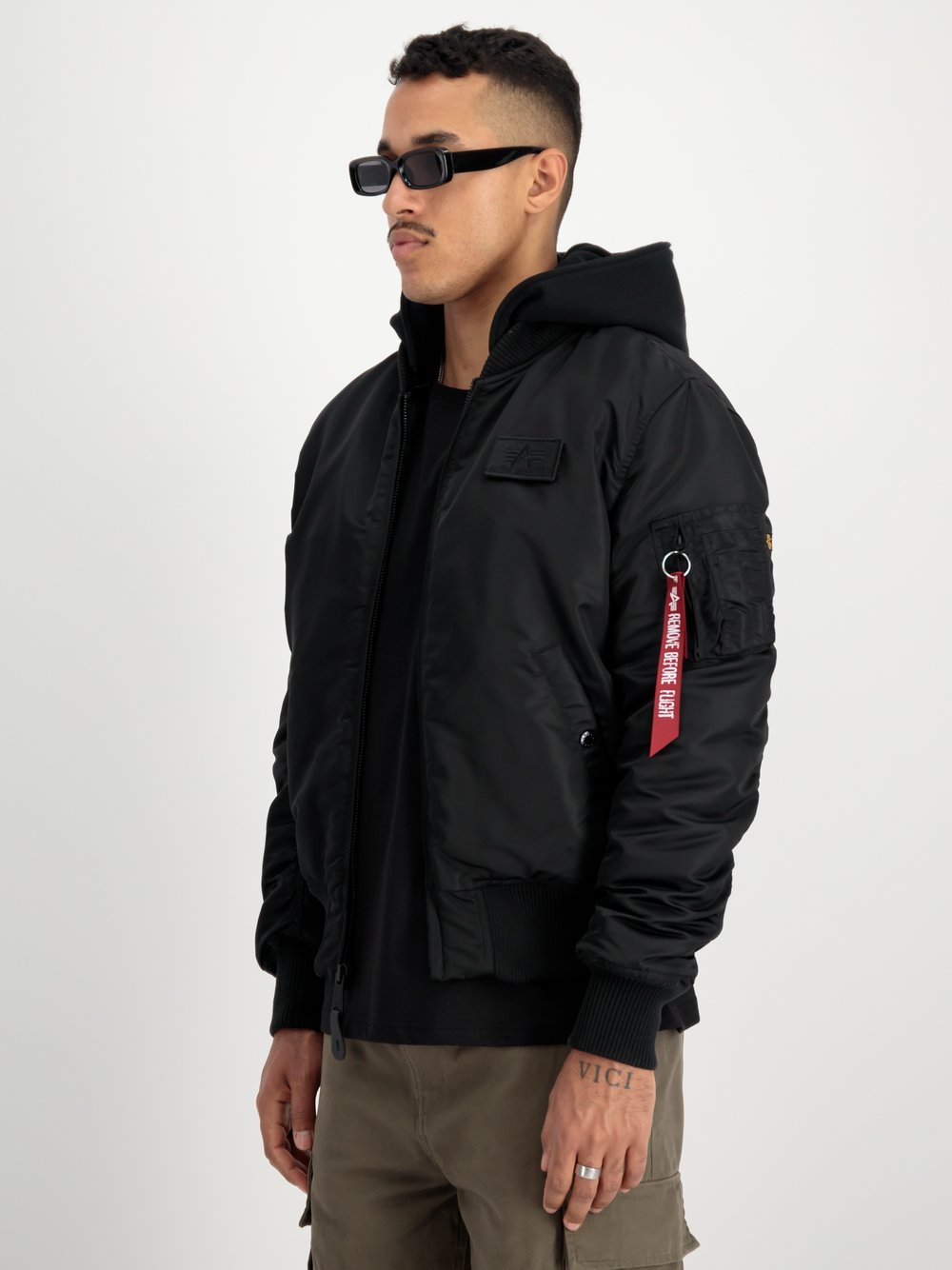 Alpha Industries Bomberjacke Herren schwarz bedruckt, M