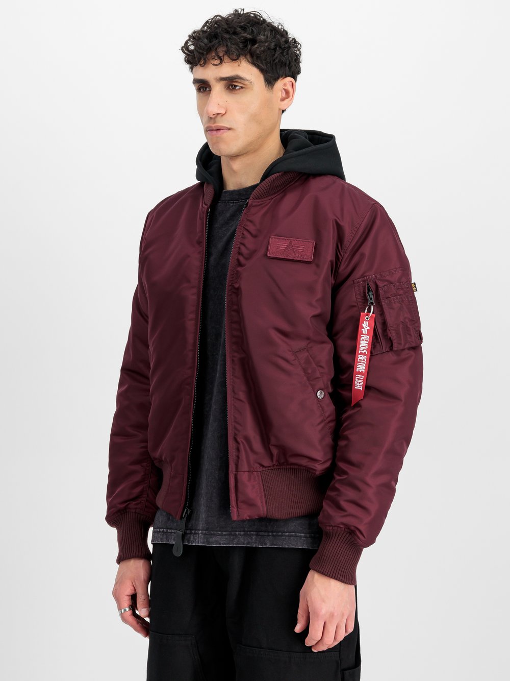 Alpha Industries Bomberjacke Herren rot bedruckt, XXXL