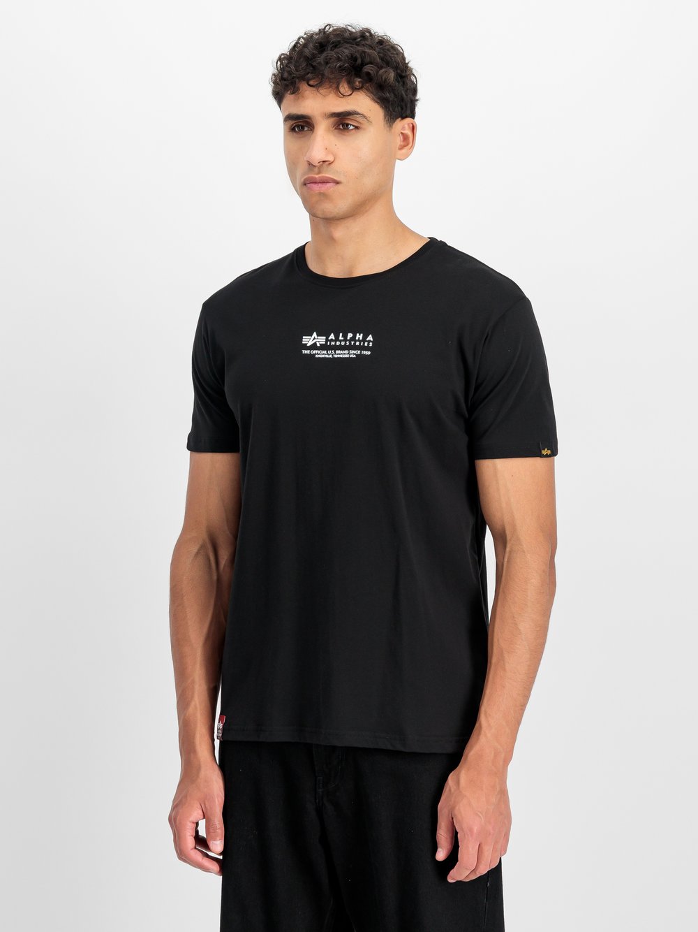 Alpha Industries T-Shirt Herren Baumwolle schwarz bedruckt, L