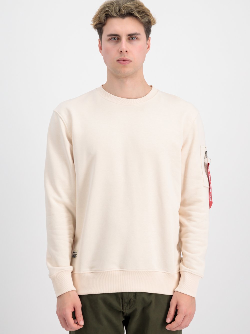 Alpha Industries Sweatshirt Herren weiß bedruckt, M