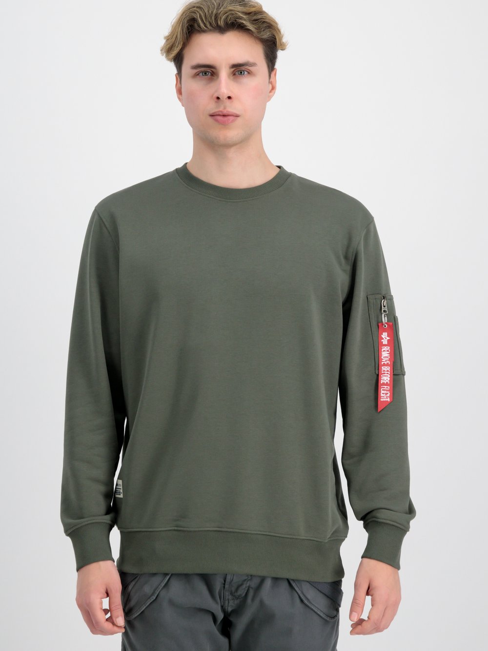 Alpha Industries Sweatshirt Herren grün bedruckt, M