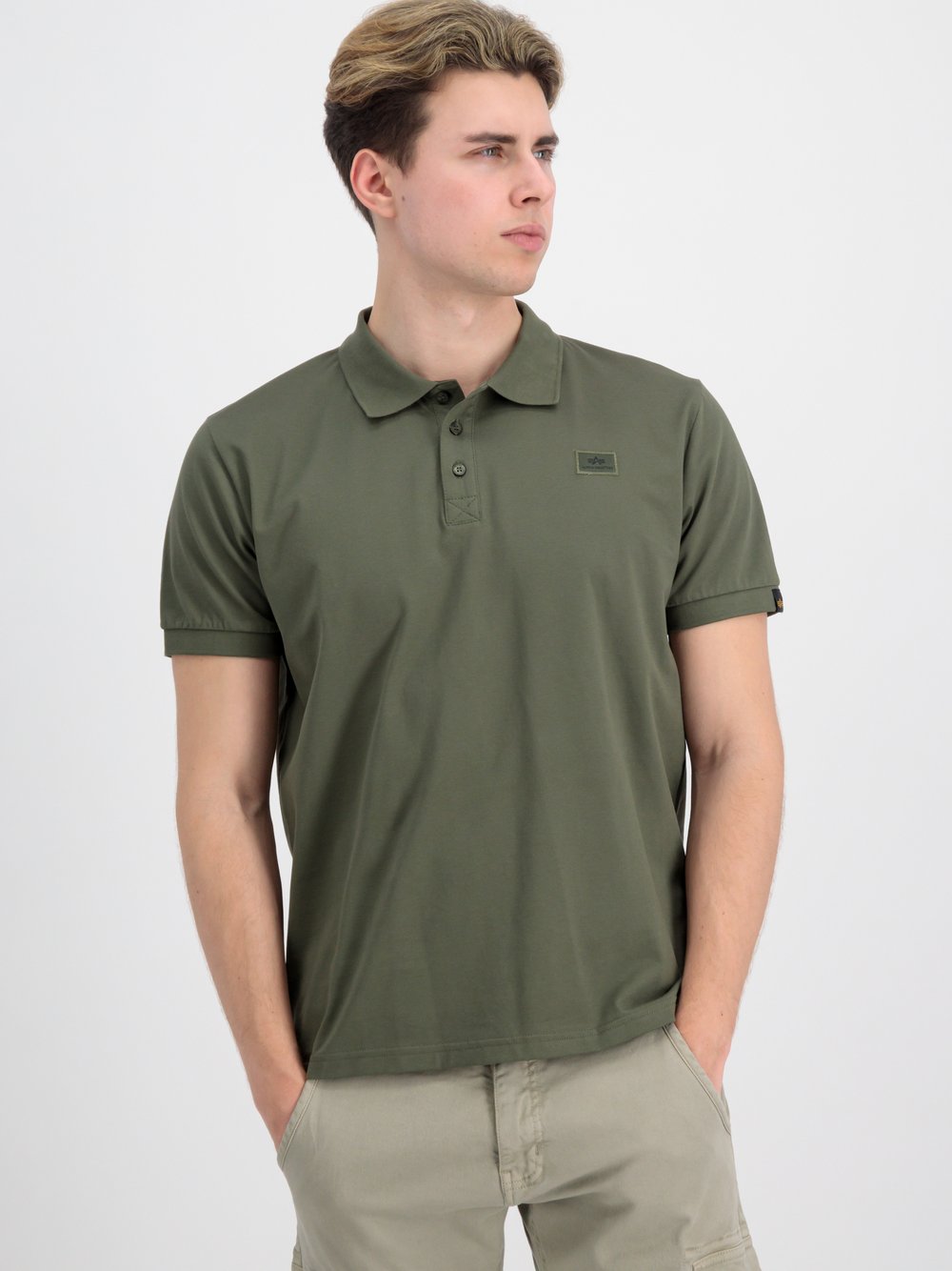 Alpha Industries Poloshirt Herren Baumwolle grün, XS