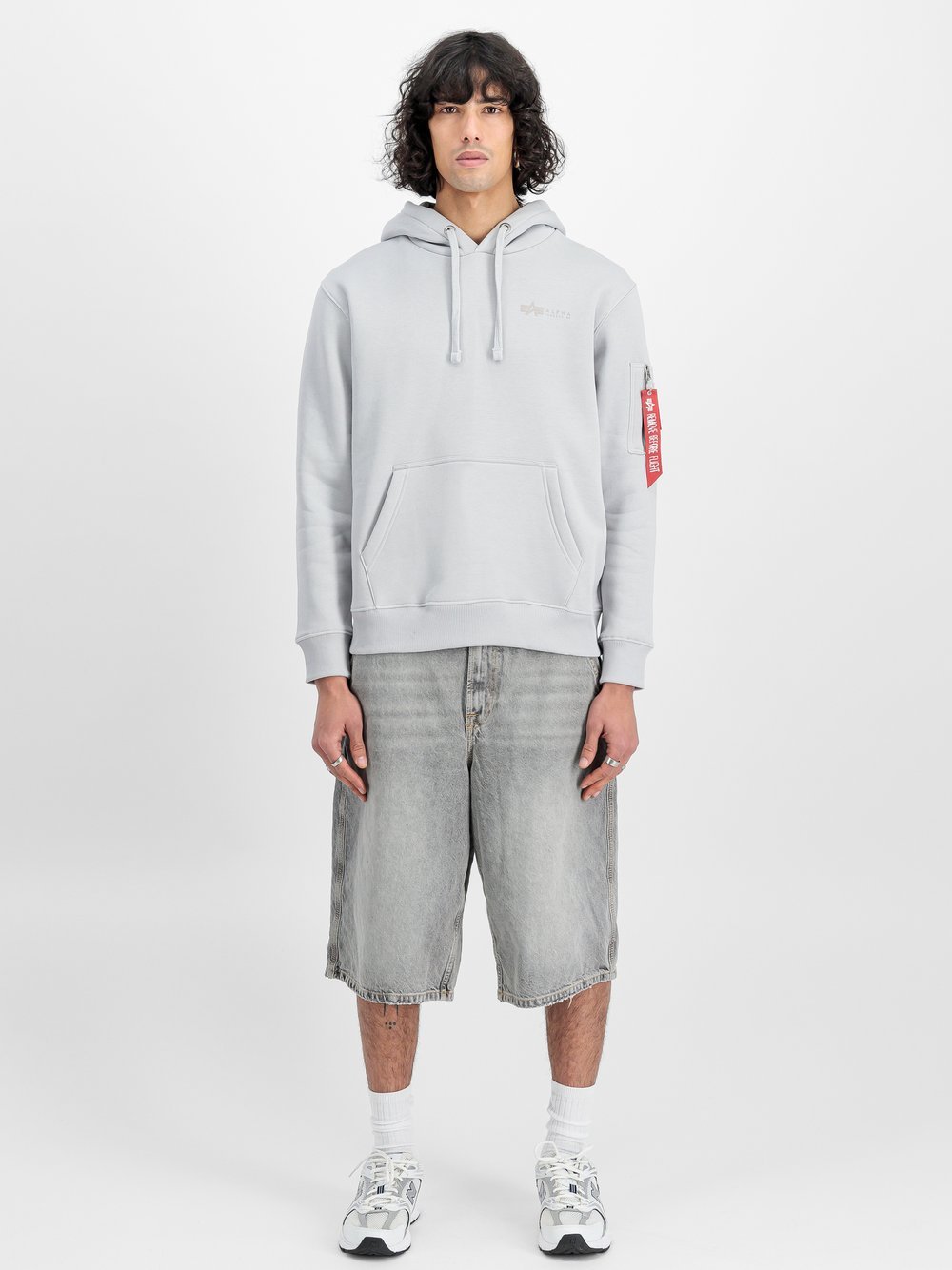 Alpha Industries Kapuzensweatshirt Herren grau bedruckt, XXL