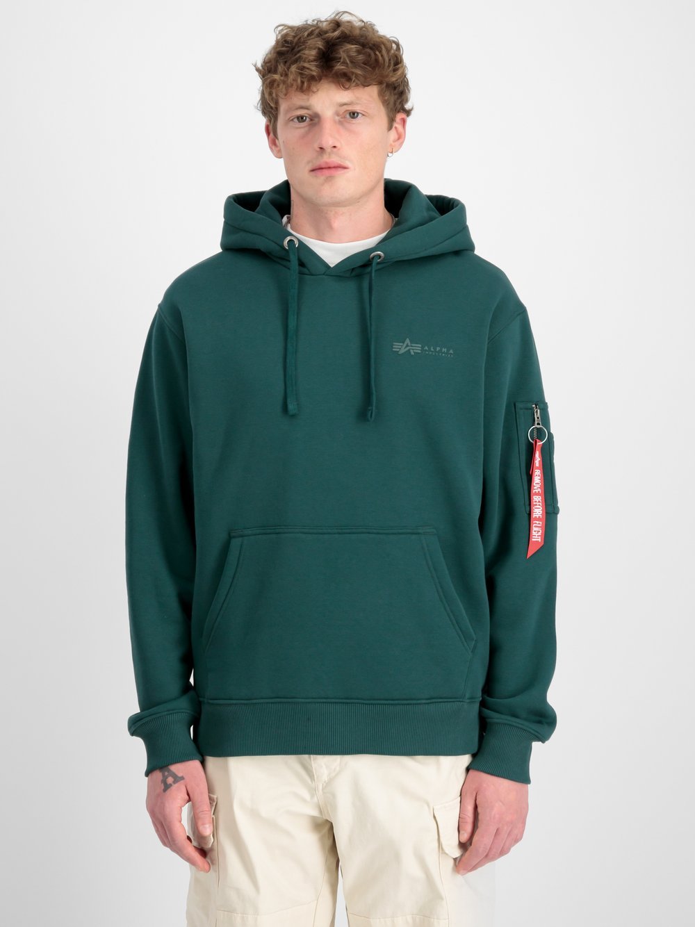 Alpha Industries Kapuzensweatshirt Herren grün bedruckt, XL