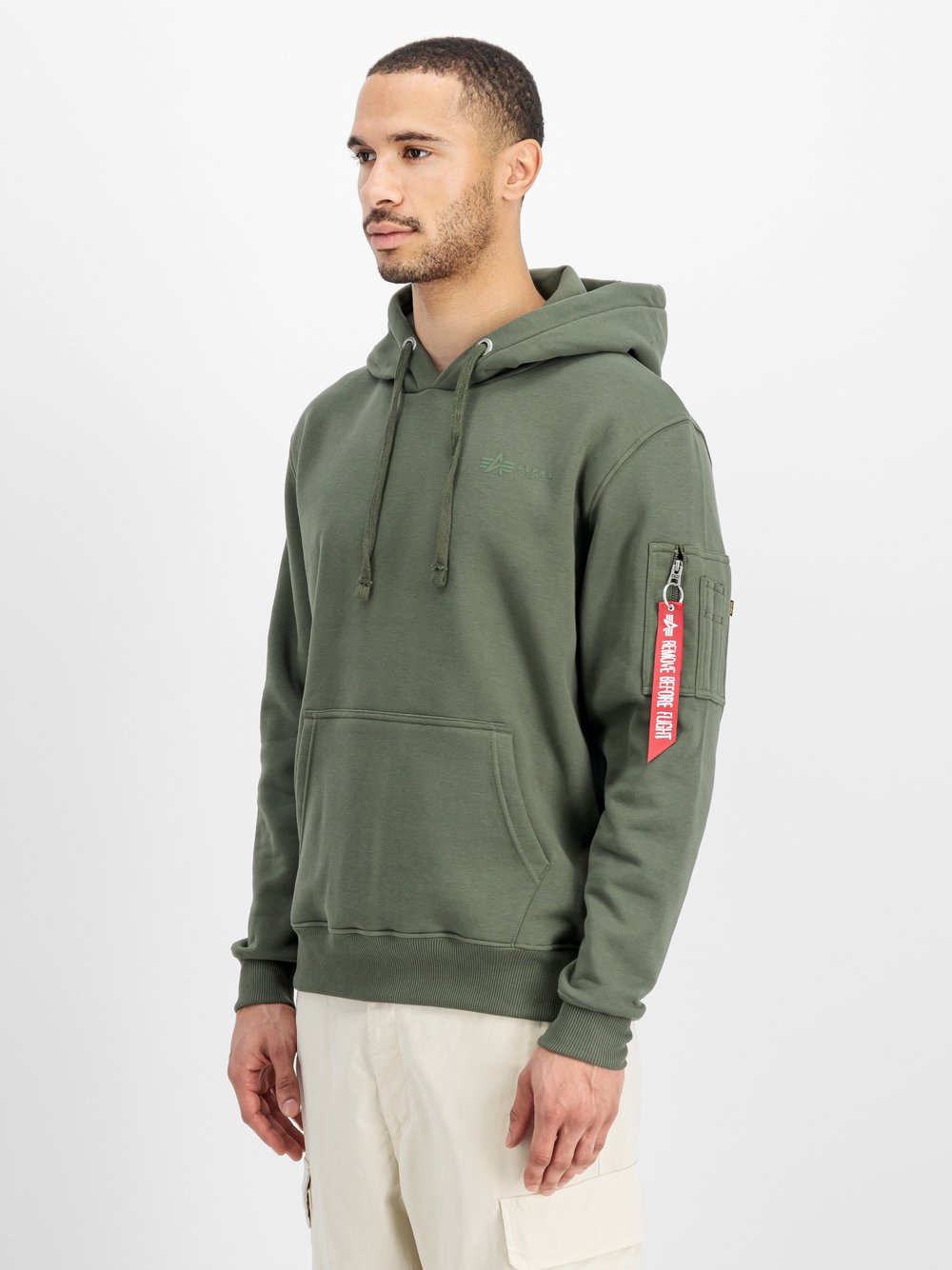 Alpha Industries Kapuzensweatshirt Herren grün bedruckt, XL