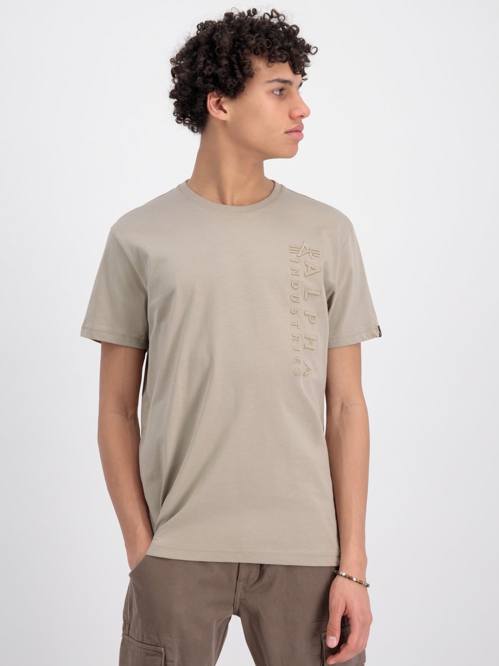 Alpha Industries T-Shirt Herren Baumwolle beige bedruckt, S