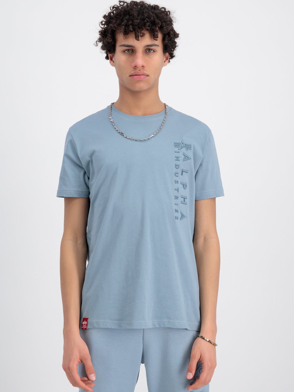 Alpha Industries T-Shirt Herren Baumwolle blau bedruckt, L