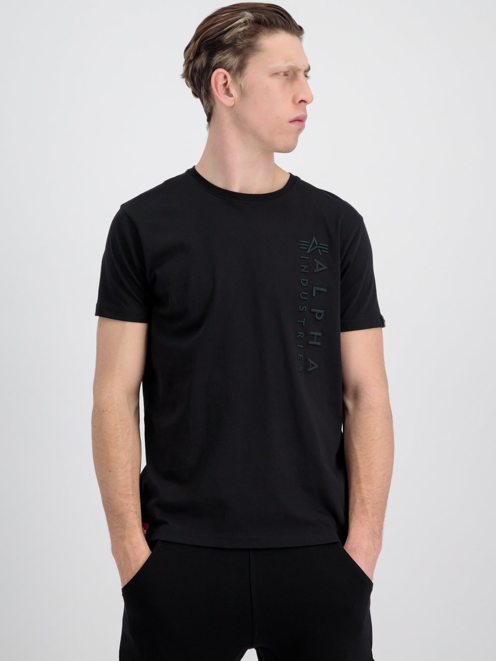 Alpha Industries T-Shirt Herren Baumwolle schwarz bedruckt, L