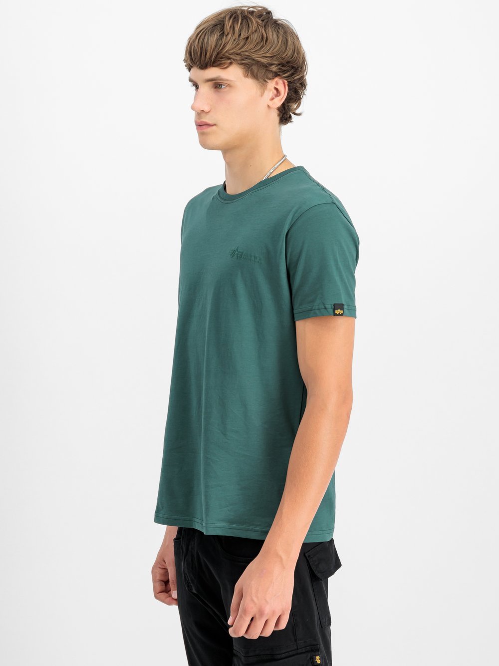 Alpha Industries T-Shirt Herren Baumwolle grün bedruckt, L