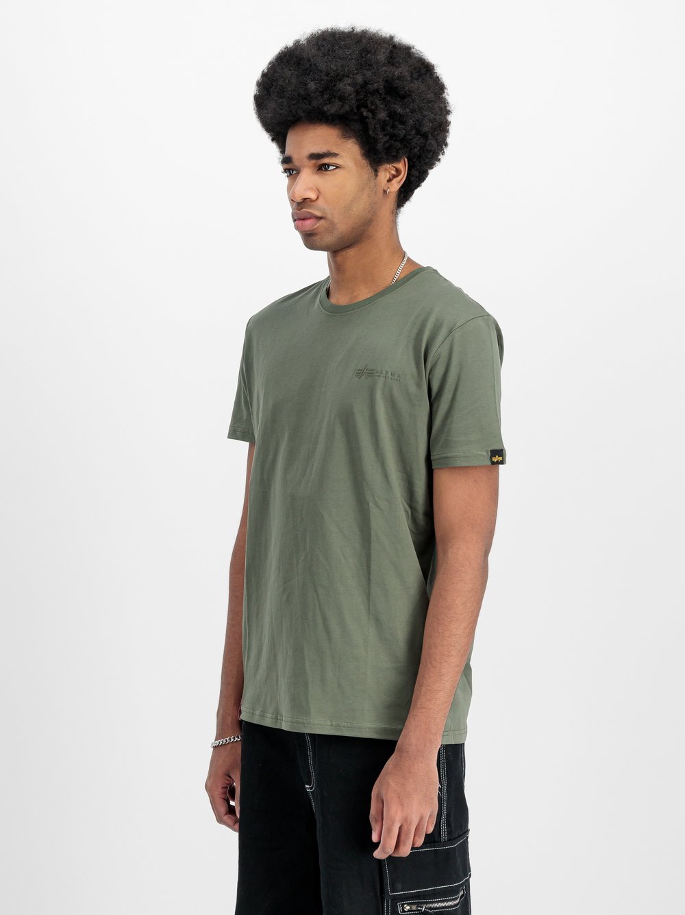 Alpha Industries T-Shirt Herren Baumwolle grün bedruckt, XXXL