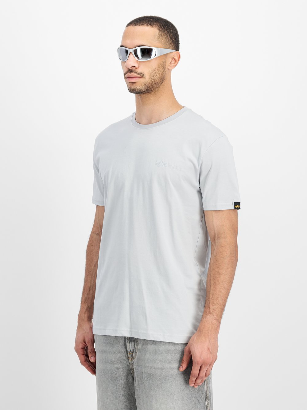 Alpha Industries T-Shirt Herren Baumwolle blau bedruckt, XL
