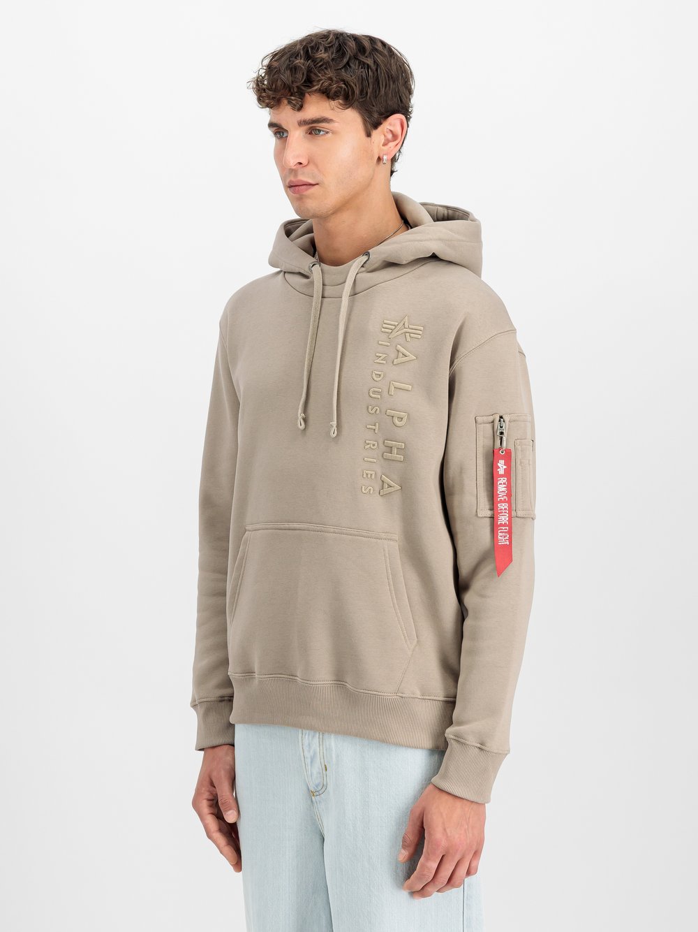 Thumbnail - Alpha Industries Kapuzensweatshirt Herren Baumwolle beige, XL