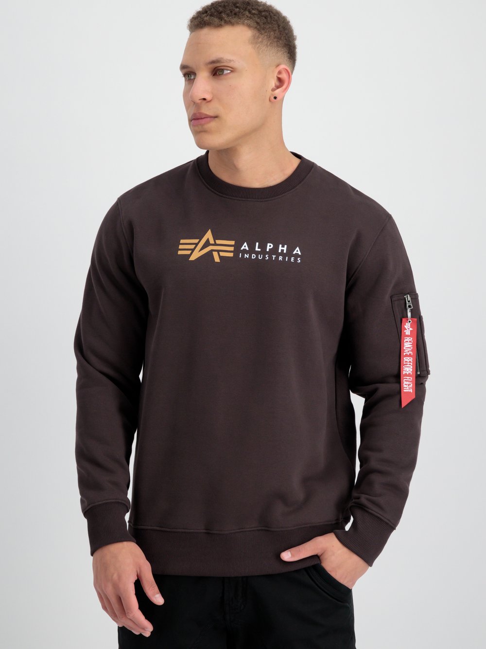 Alpha Industries Sweatshirt Herren braun bedruckt, L