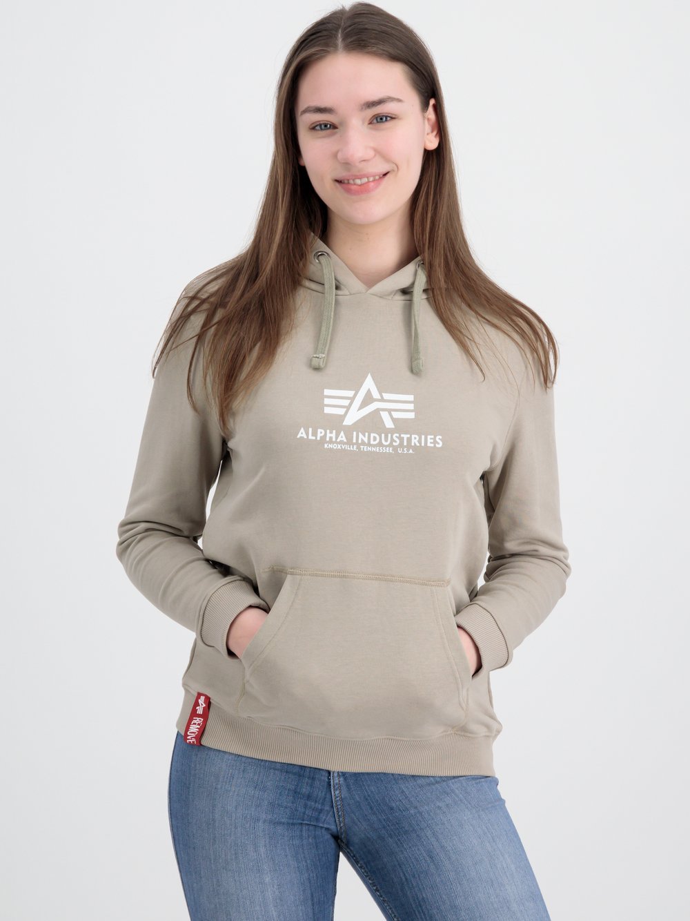 Alpha Industries Kapuzensweatshirt Damen beige bedruckt, L