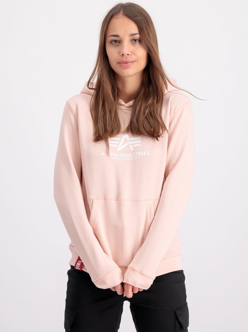 Alpha Industries Kapuzensweatshirt Damen Baumwolle orange bedruckt, XS