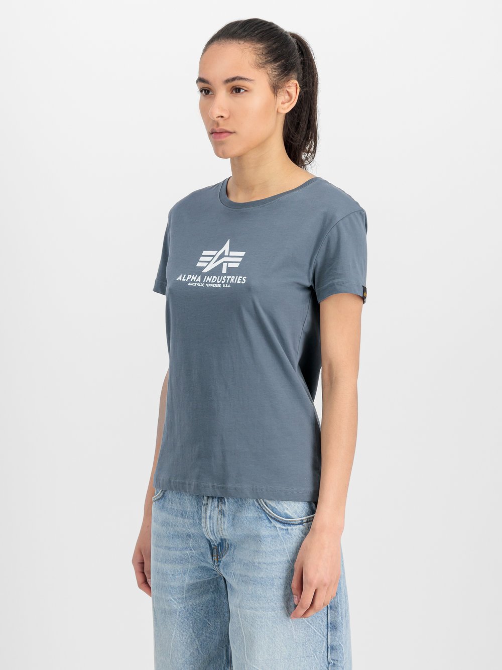 Alpha Industries T-Shirt Damen Baumwolle blau bedruckt, L