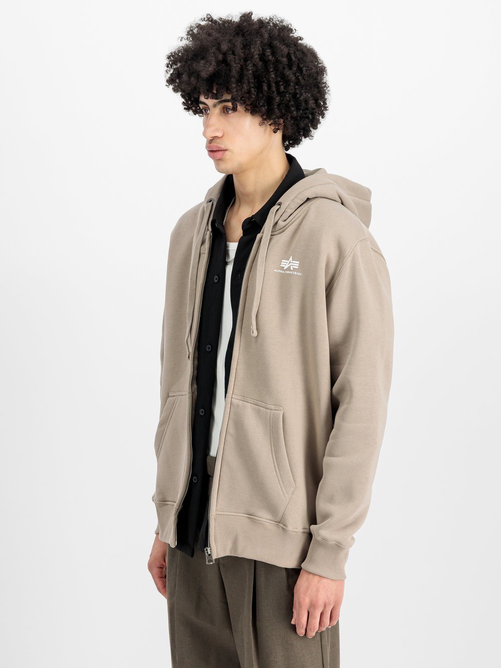 Alpha Industries Kapuzenjacke Herren beige bedruckt, L