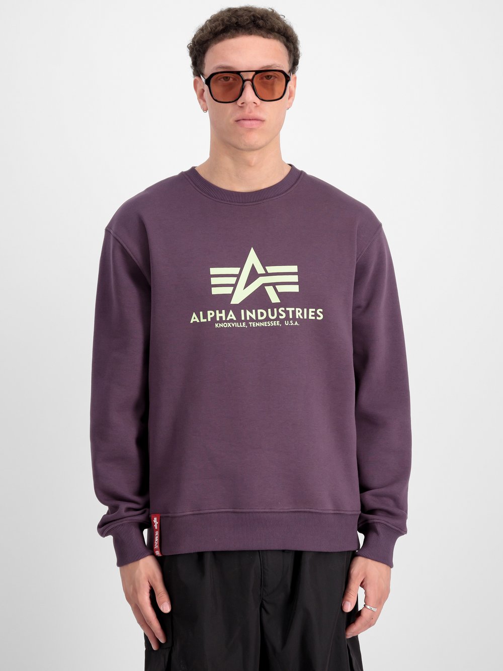 Alpha Industries Sweatshirt Herren lila bedruckt, S