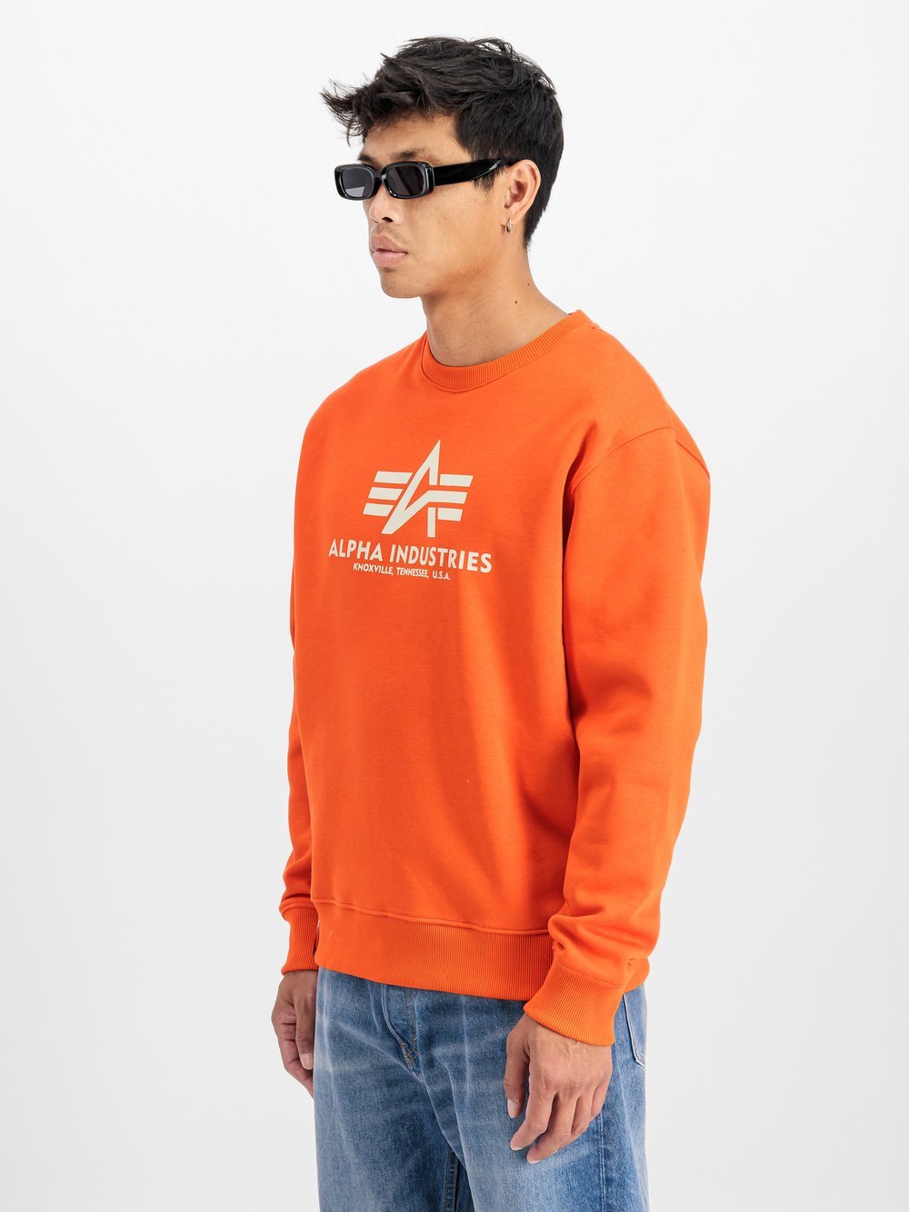 Alpha Industries Sweatshirt Herren orange bedruckt, XXXL