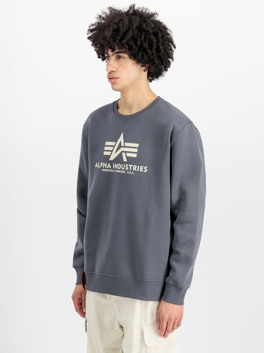 Alpha Industries Sweatshirt Herren Baumwolle grau bedruckt, XXXL