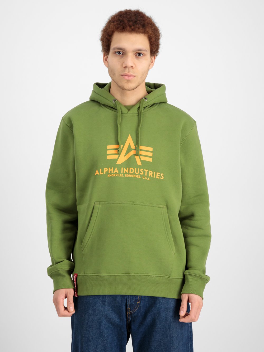 Alpha Industries Kapuzensweatshirt Herren grün bedruckt, L