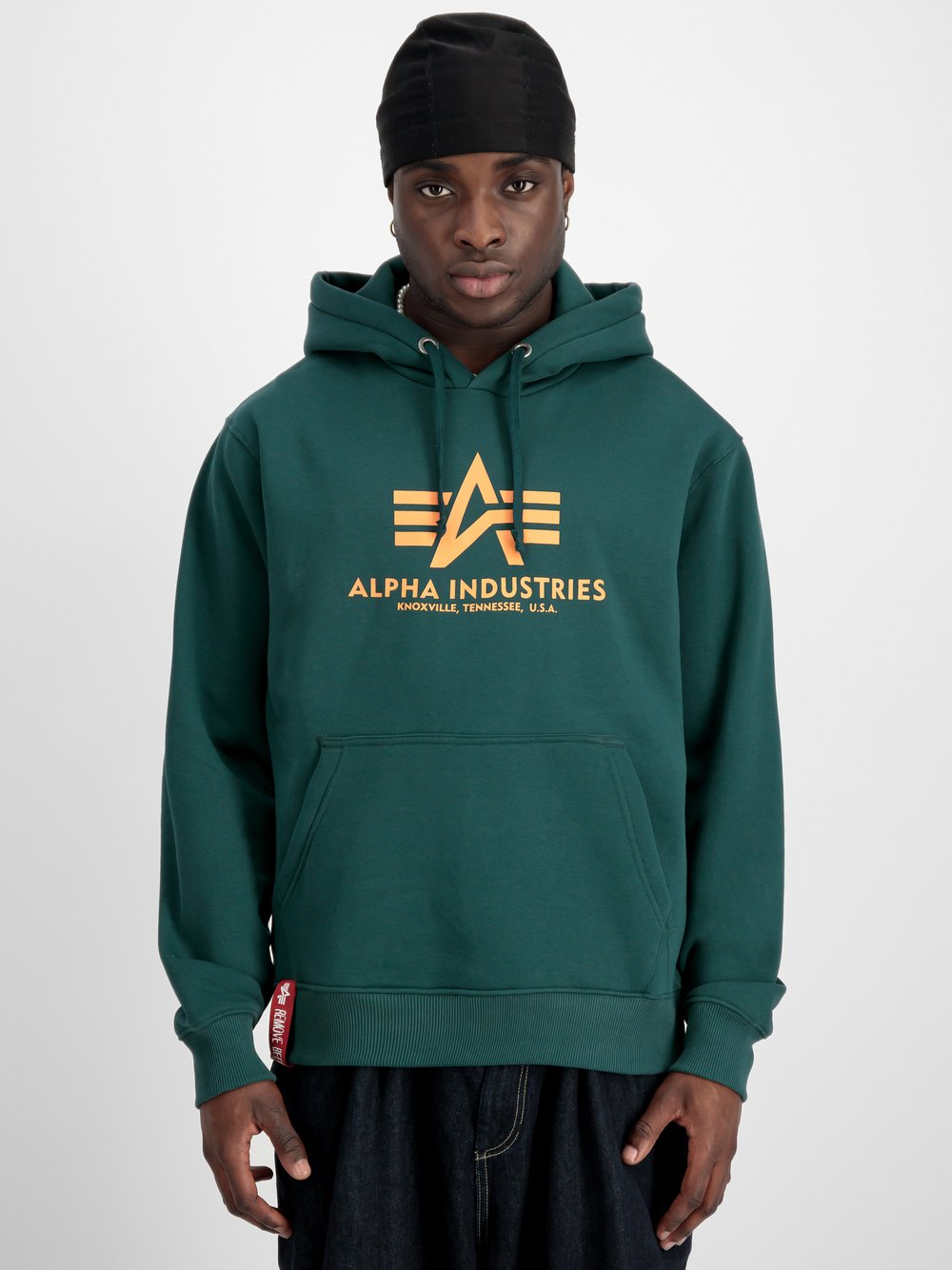 Alpha Industries Kapuzensweatshirt Herren grün bedruckt, S