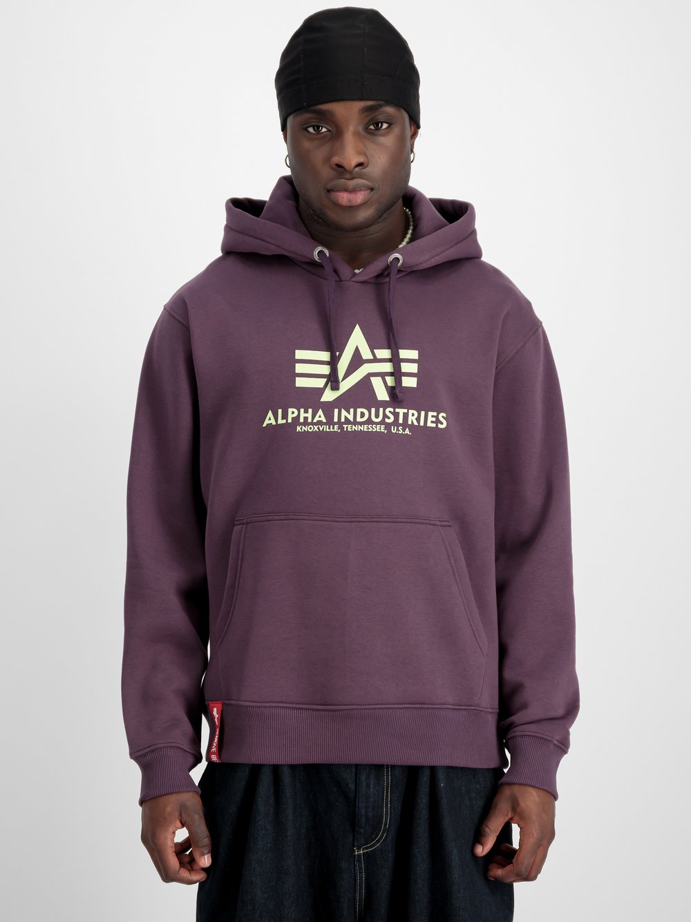 Alpha Industries Kapuzensweatshirt Herren lila bedruckt, XL