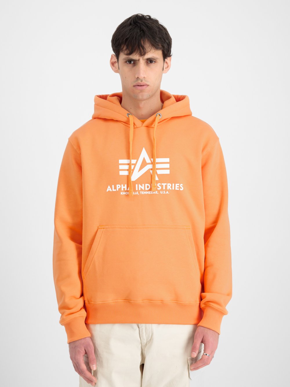 Alpha Industries Kapuzensweatshirt Herren orange bedruckt, XL