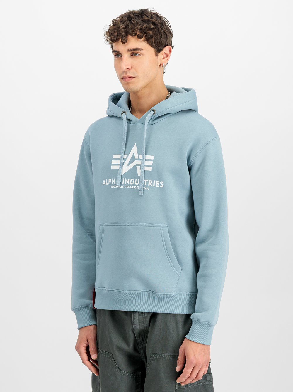 Thumbnail - Alpha Industries Kapuzensweatshirt Herren Baumwolle blau bedruckt, XXL
