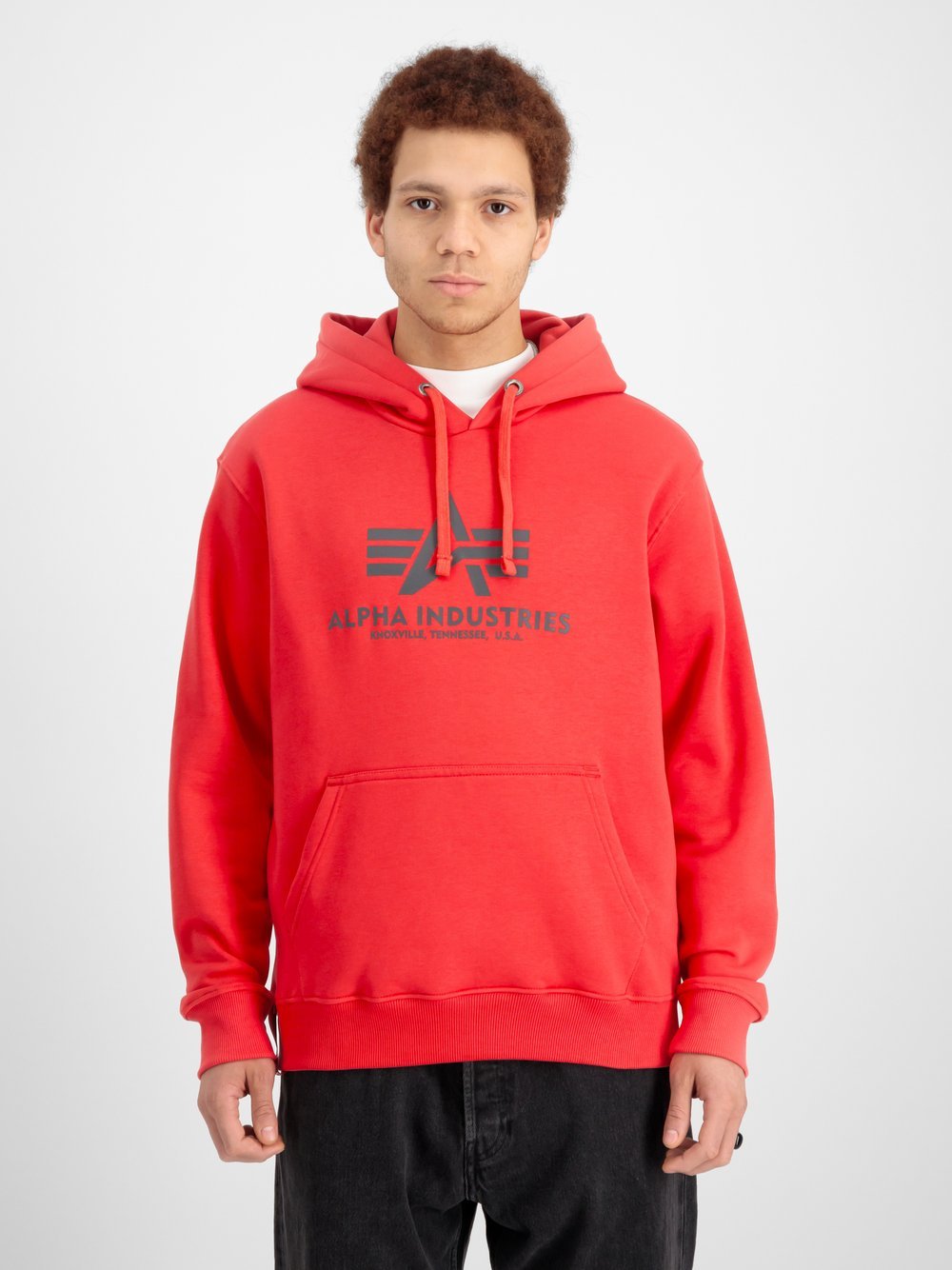 Alpha Industries Kapuzensweatshirt Herren Baumwolle rot, S