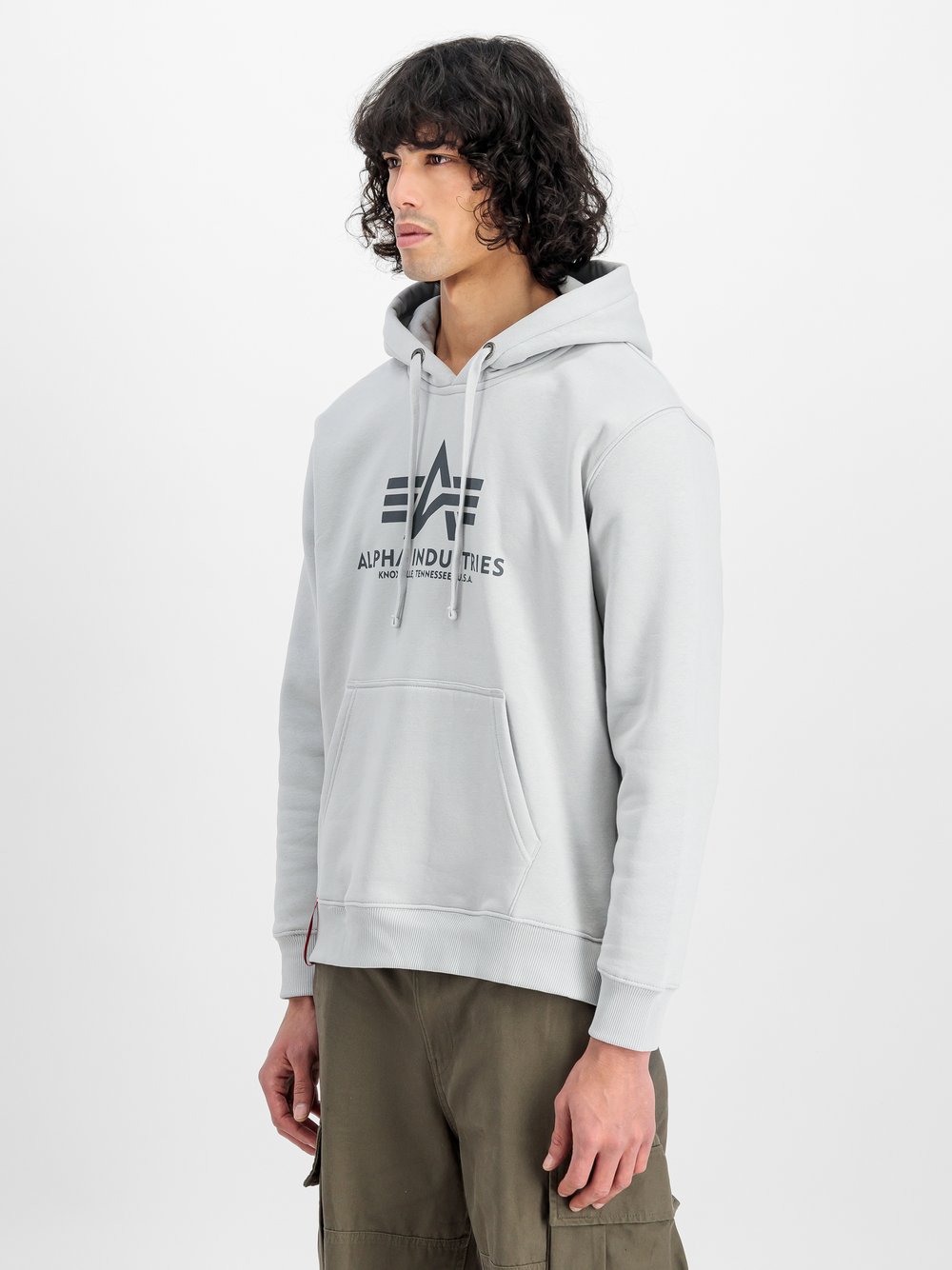 Alpha Industries Kapuzensweatshirt Herren Baumwolle grau, M