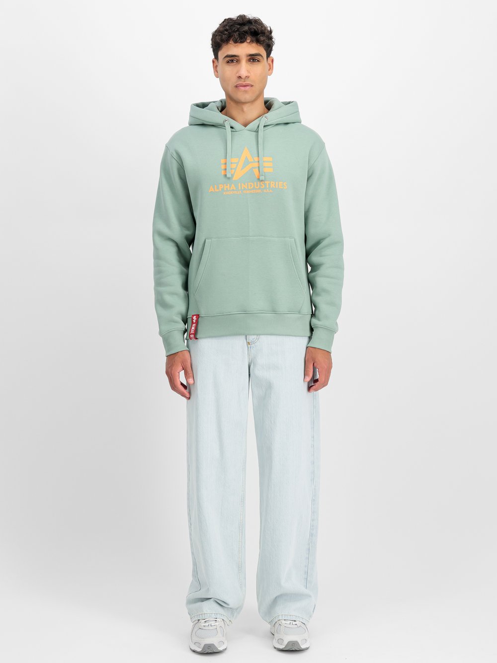 Alpha Industries Kapuzensweatshirt Herren Baumwolle grün bedruckt, L