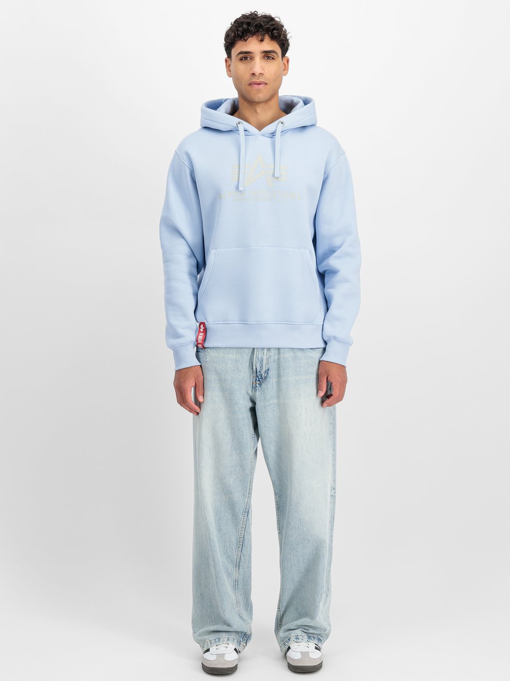 Alpha Industries Kapuzensweatshirt Herren Baumwolle blau bedruckt, L
