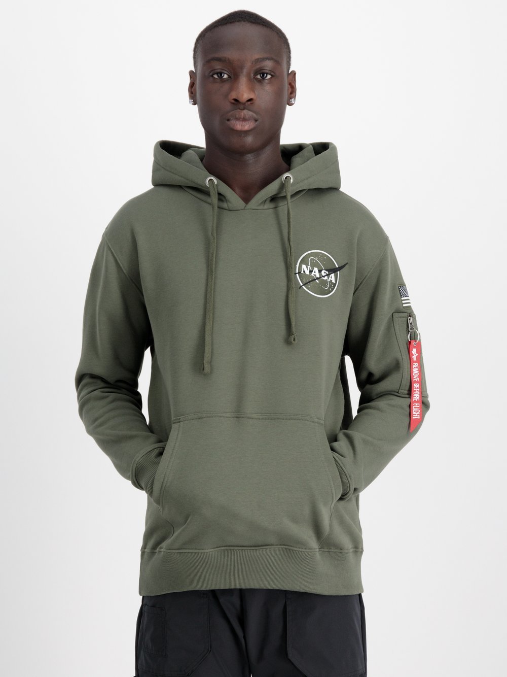 Alpha Industries Kapuzensweatshirt Herren grün bedruckt, L