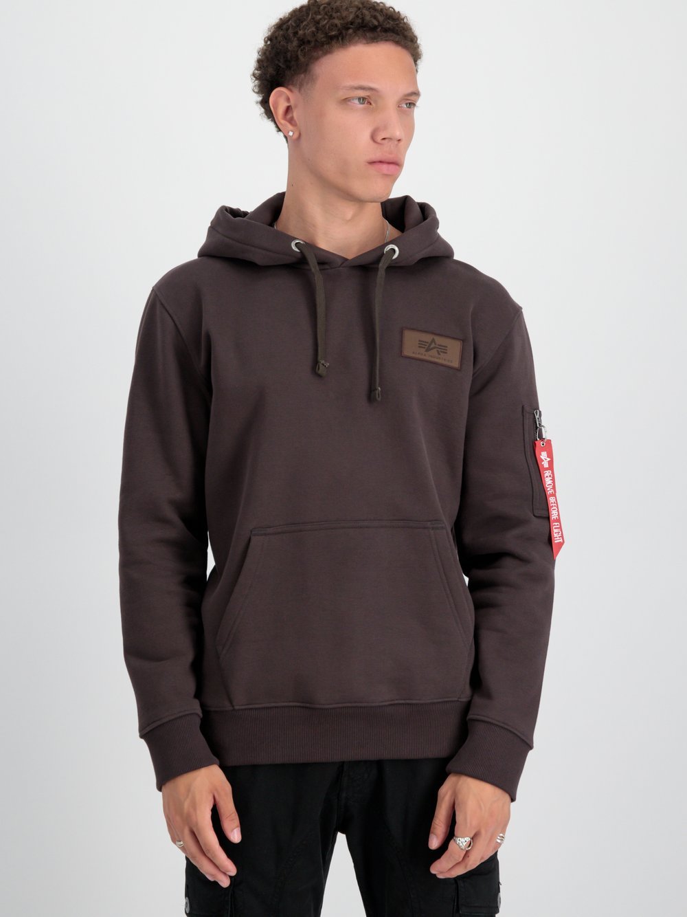 Alpha Industries Kapuzensweatshirt Herren braun bedruckt, S