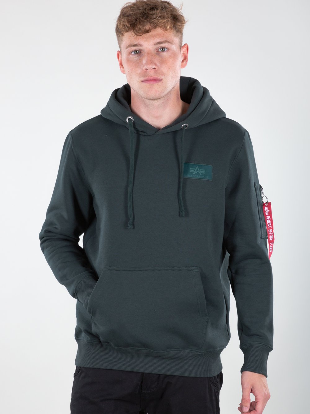 Alpha Industries Kapuzensweatshirt Herren grün bedruckt, L